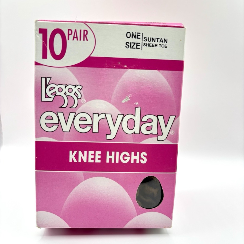 NEW NOS 10-pair Pack L'eggs Everyday Knee Highs Stockings Suntan NIB Career 2009